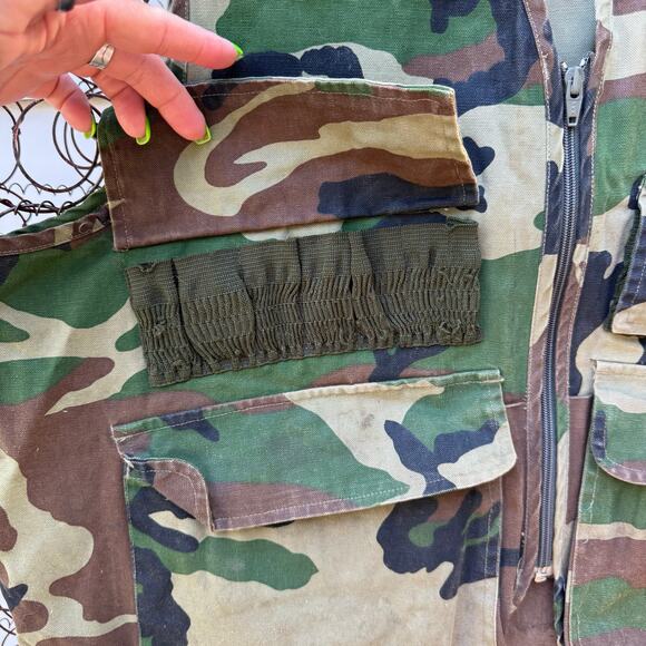 Vintage Big Horn Black Sheep Camo Old School Vest Back Pocket Bird Hunting XL - Picture 2 of 8